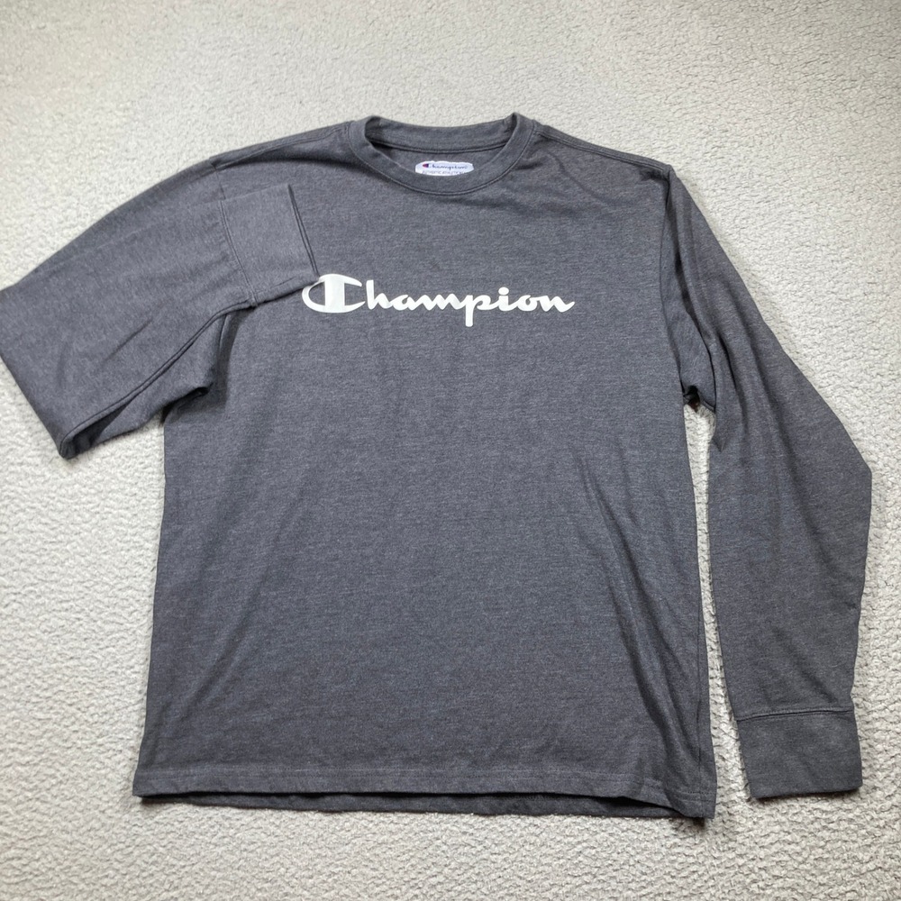 Champion T Shirt‎ Mens Medium Gray Long Sleeve Authentic Athleticwear Casual
